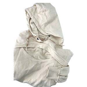 Pilcro Cream Cutout Cropped Hoodie Size XS